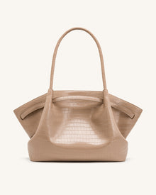 Hana Large Tote Bag - Elephant Grey Croc