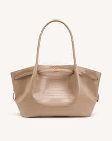 Hana Large Tote Bag - Elephant Grey Croc