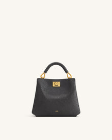 Lucia Elephant-Effect Top Handle Bag - Slate Gray