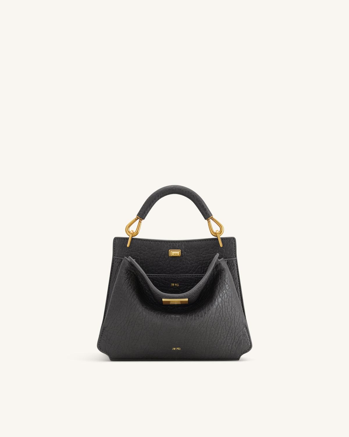 Lucia Elephant-Effect Top Handle Bag - Slate Gray