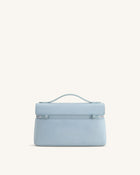 Thea Faux Suede Top Handle Bag - Light Blue