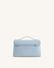 Thea Faux Suede Top Handle Bag - Light Blue