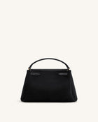 Carmen Faux Suede Top Handle Bag - Black