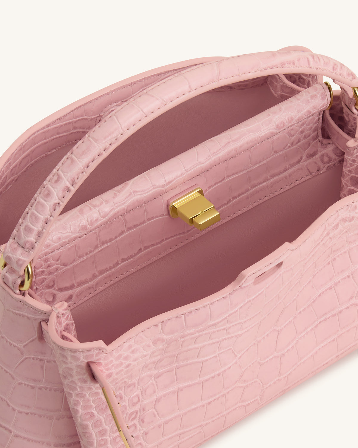 Carmen Top Handle Bag - Pink Croc