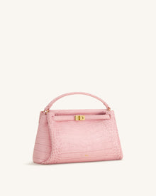 Carmen Top Handle Bag - Pink Croc