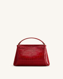 Carmen Top Handle Bag - Dark Burgundy Croc