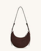 Sharon Faux Suede Crossbody Bag - Coffee Brown