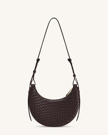 Sharon Woven Crossbody Bag - Coffee Brown