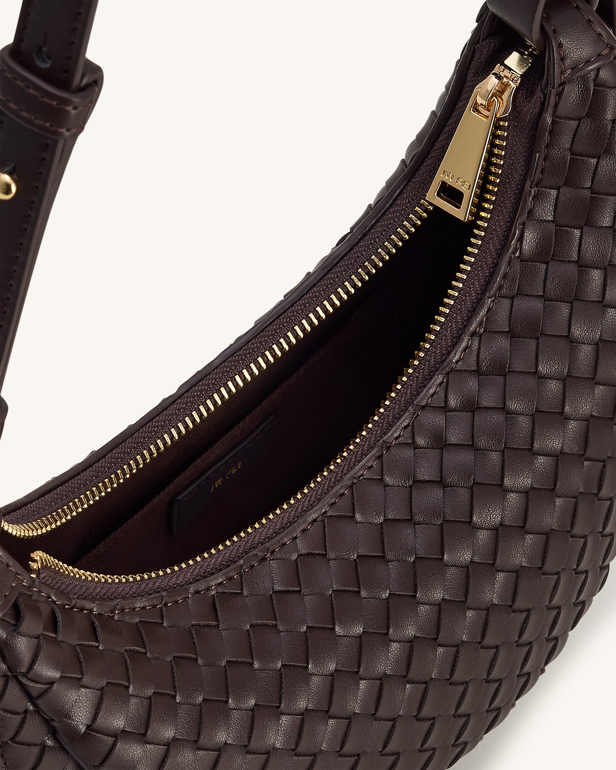 Sharon Woven Crossbody Bag - Coffee Brown