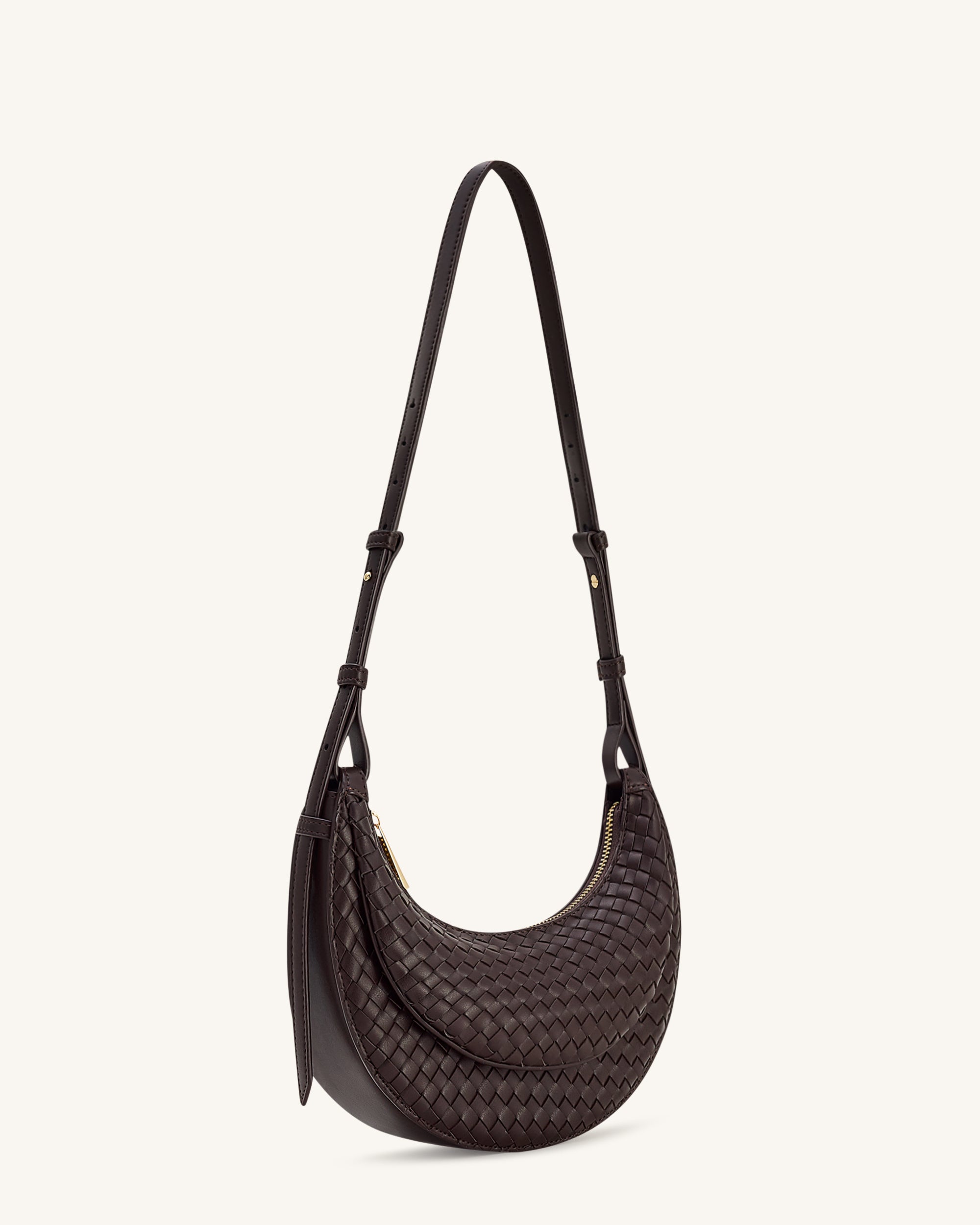 Sharon Woven Crossbody Bag - Coffee Brown