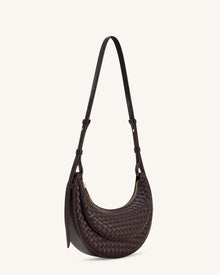 Sharon Woven Crossbody Bag - Coffee Brown