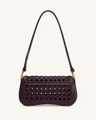 Joy Woven Shoulder Bag - Dark Red