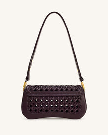 Joy Woven Shoulder Bag - Dark Red
