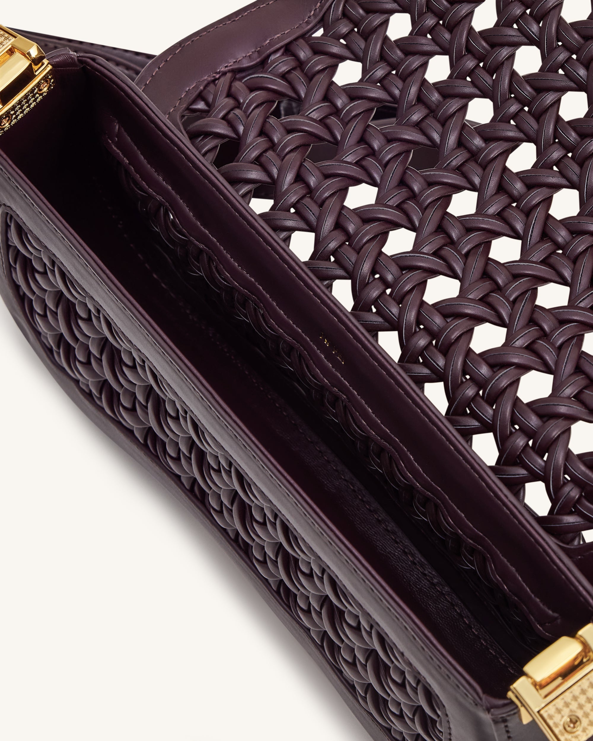 Joy Woven Shoulder Bag - Dark Red