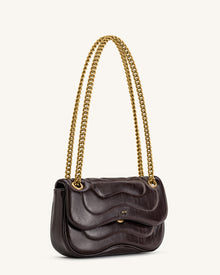 Tina Quilted Chain Crossbody - Deep Claret Brown