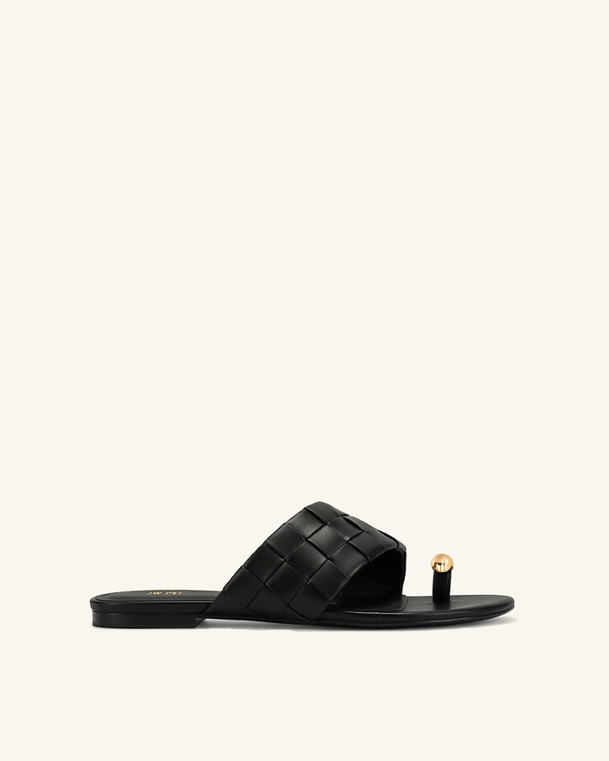 Ava Woven Toe Sandals - Black