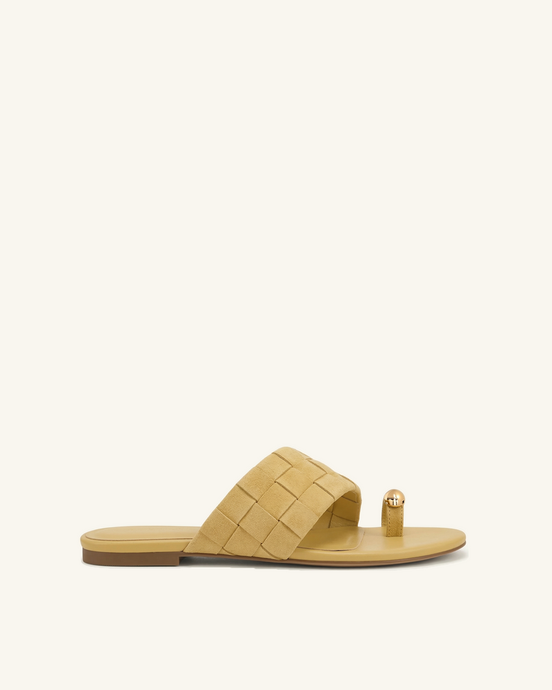 Ava Woven Toe Sandals - Yellow