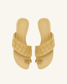 Ava Woven Toe Sandals - Yellow
