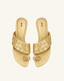 Ava Woven Toe Sandals - Metallic Gold