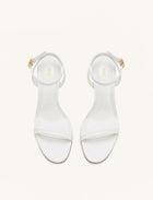 Alivia Gold Metal Heel Sandals - White