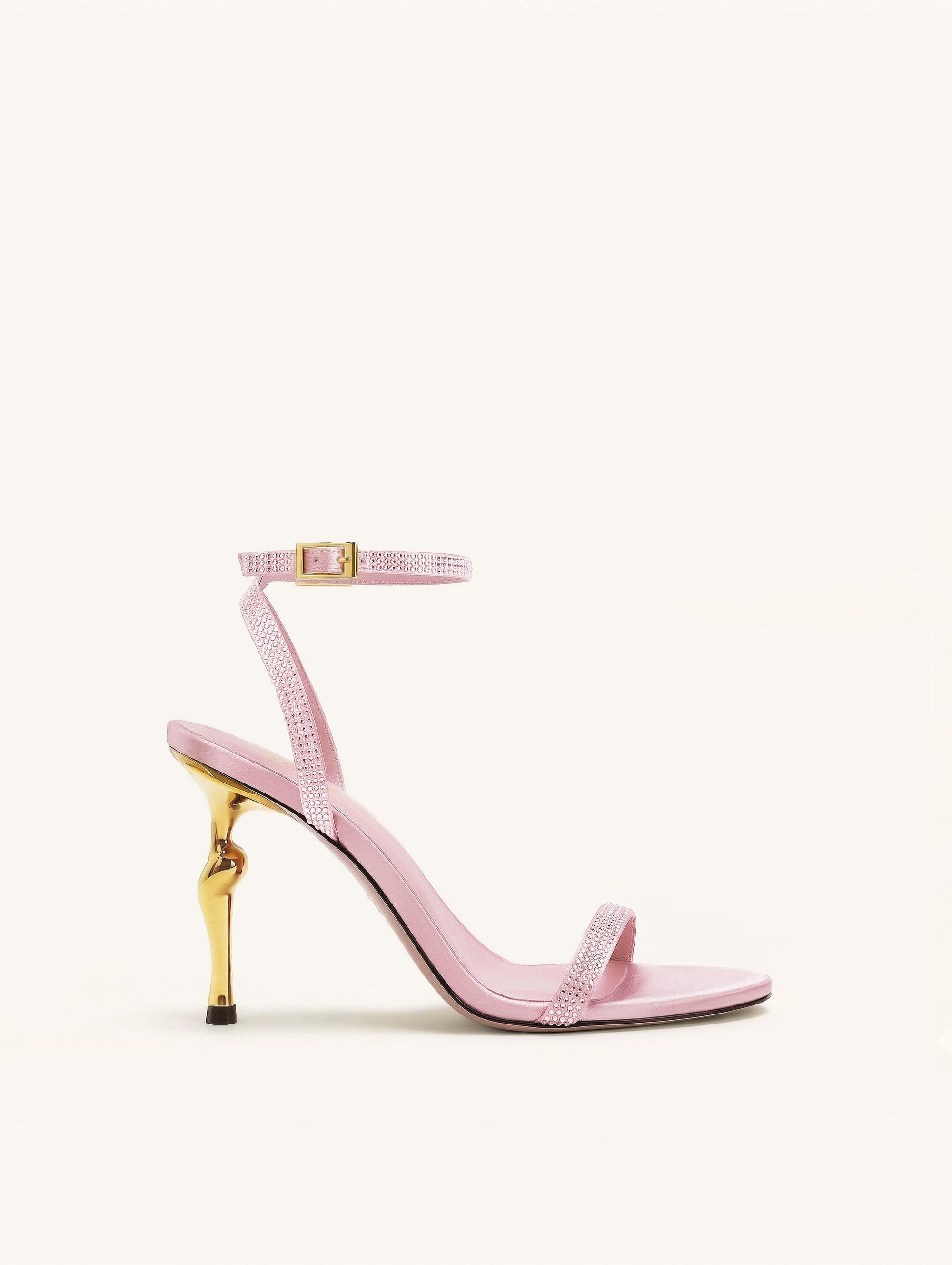 Alivia Artifical Crystal Heel Sandals - Pink