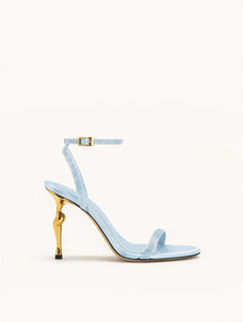 Alivia Artifical Crystal Heel Sandals - Light Blue