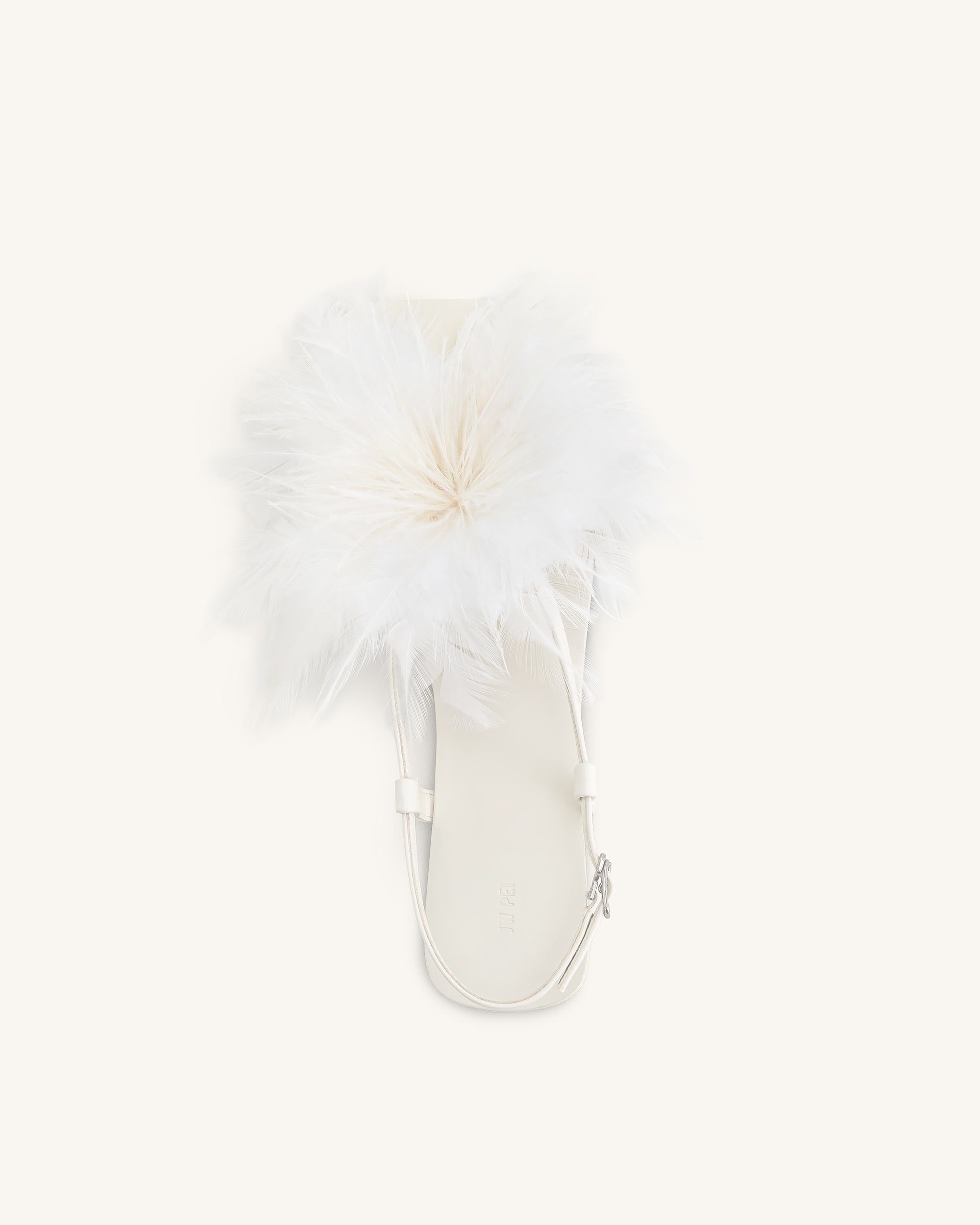 Fluffy Flats Sandals - White