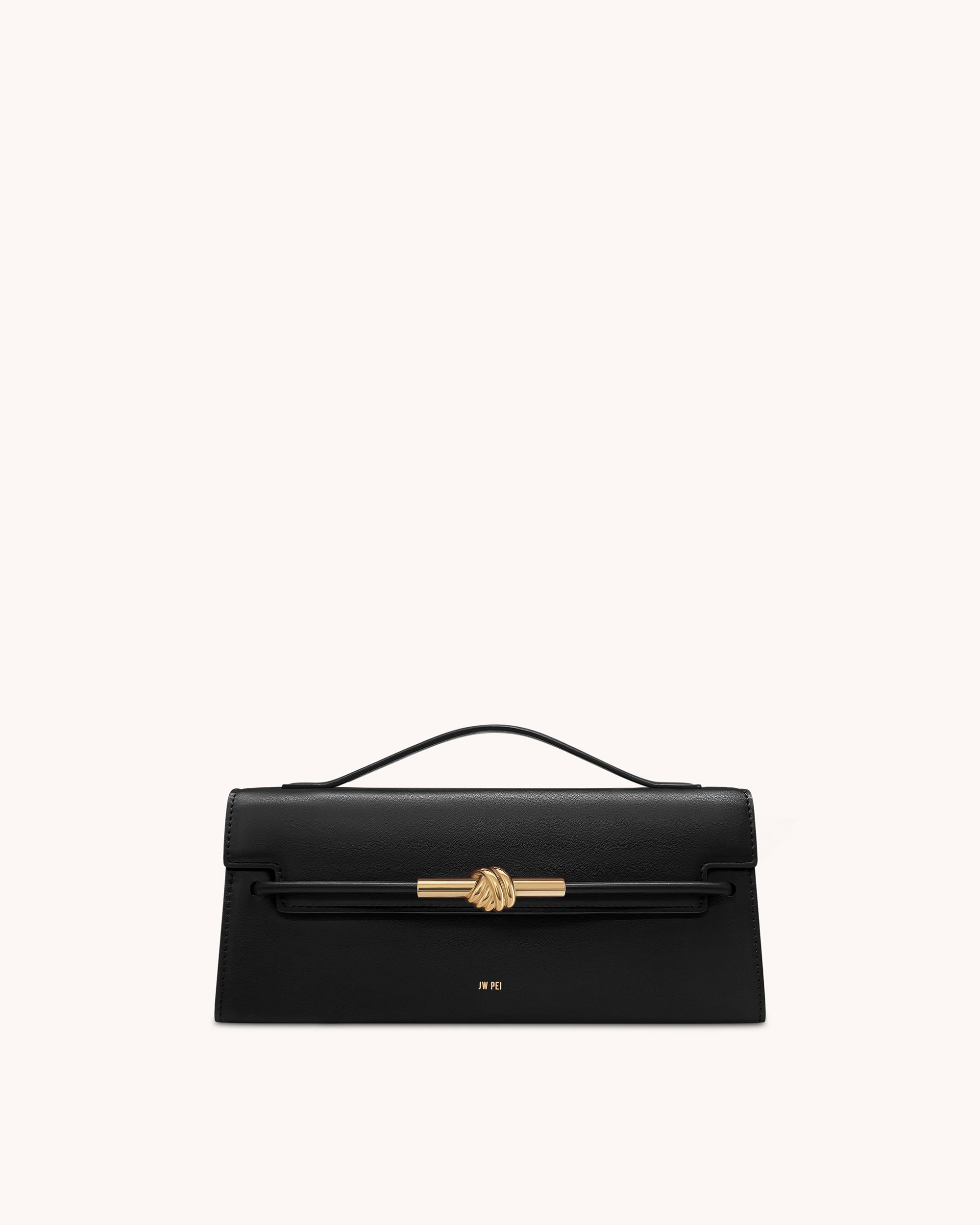 Lena Metal Rope Knot Top Handle Bag - Black