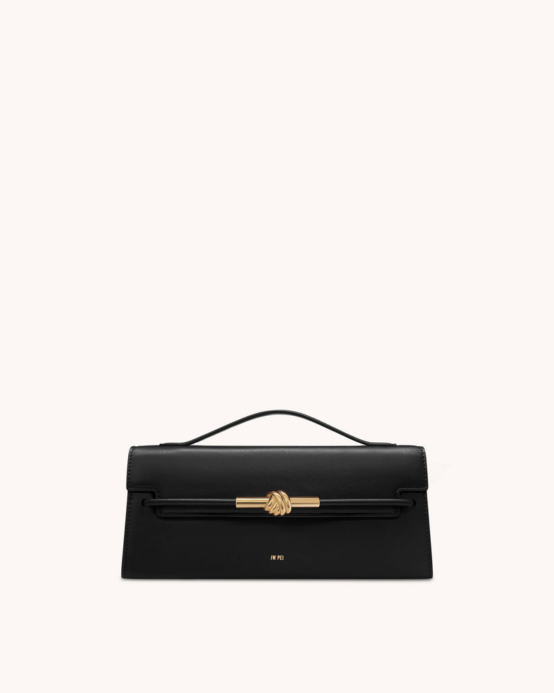 Lena Metal Rope Knot Top Handle Bag - Black