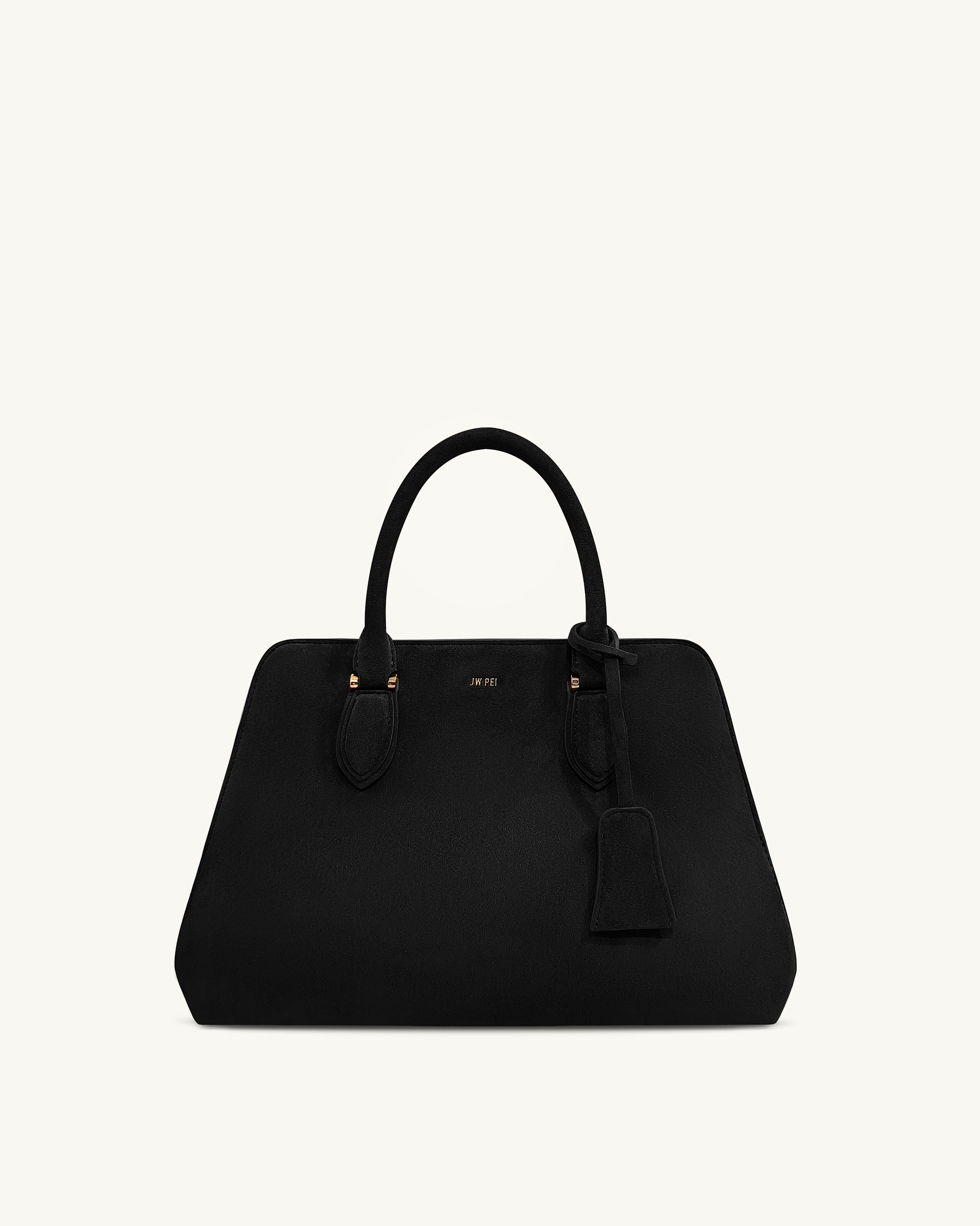 Lara Faux Suede Tote Bag - Black