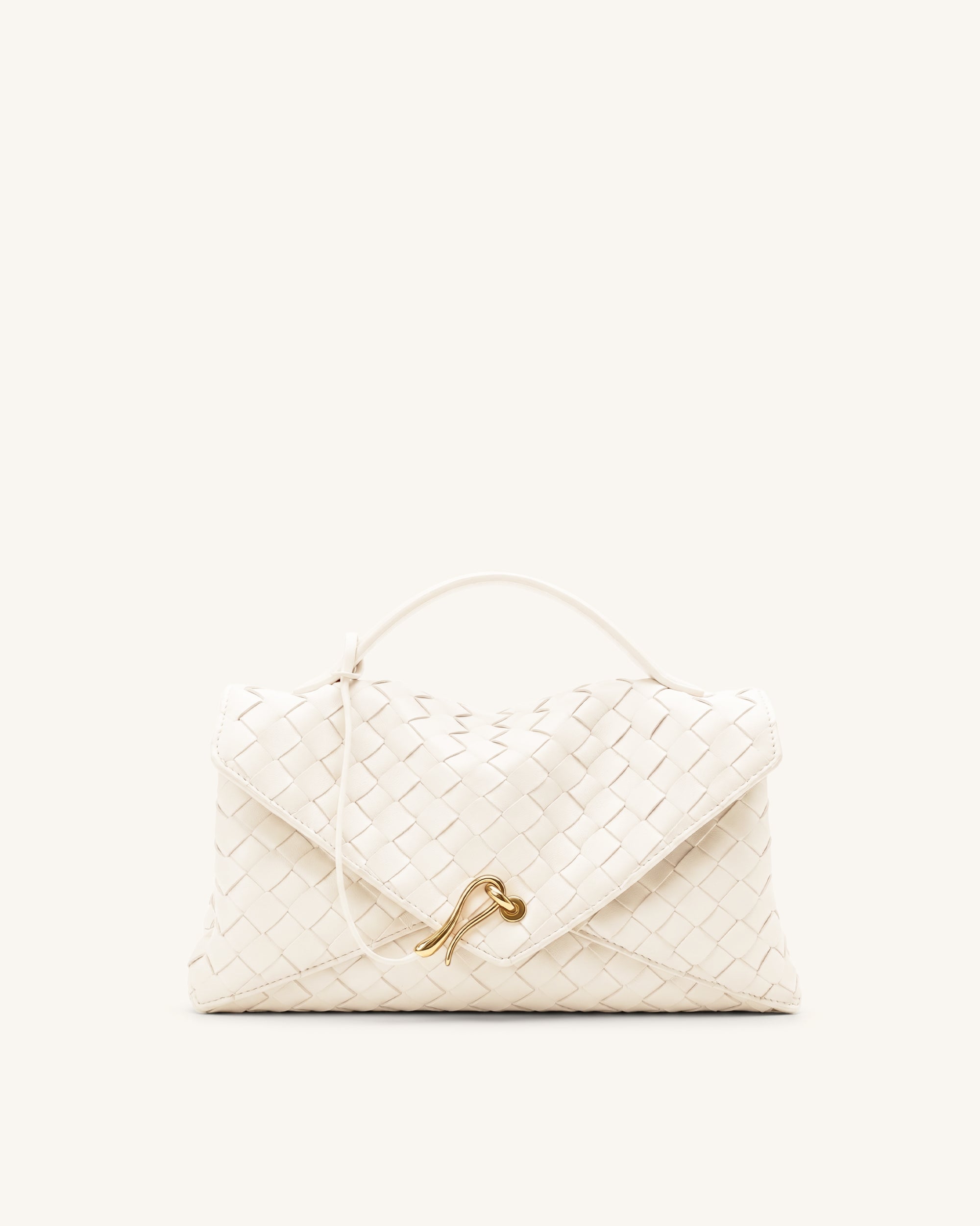 Celeste Woven Envelope Bag - Off White