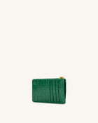 Quinn Zipped Card Holder - Green Croc