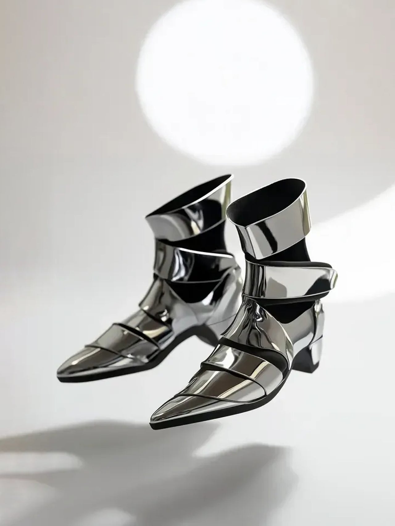 Emily Strap Ankle Boots - Silver