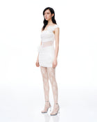 Isidore 3D Floral Wrinkles Mini Dress - White