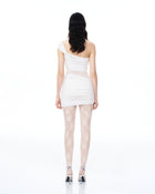Isidore 3D Floral Wrinkles Mini Dress - White