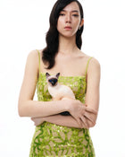 Aurelia Sequin Mini dress - Lime Green