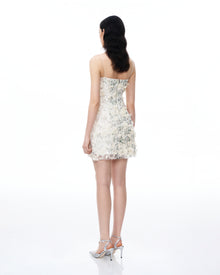 Lysandra 3D Floral Sequin Mini Dress - White