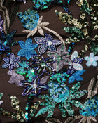 Isadora Floral Sequin Dress - Black Multi