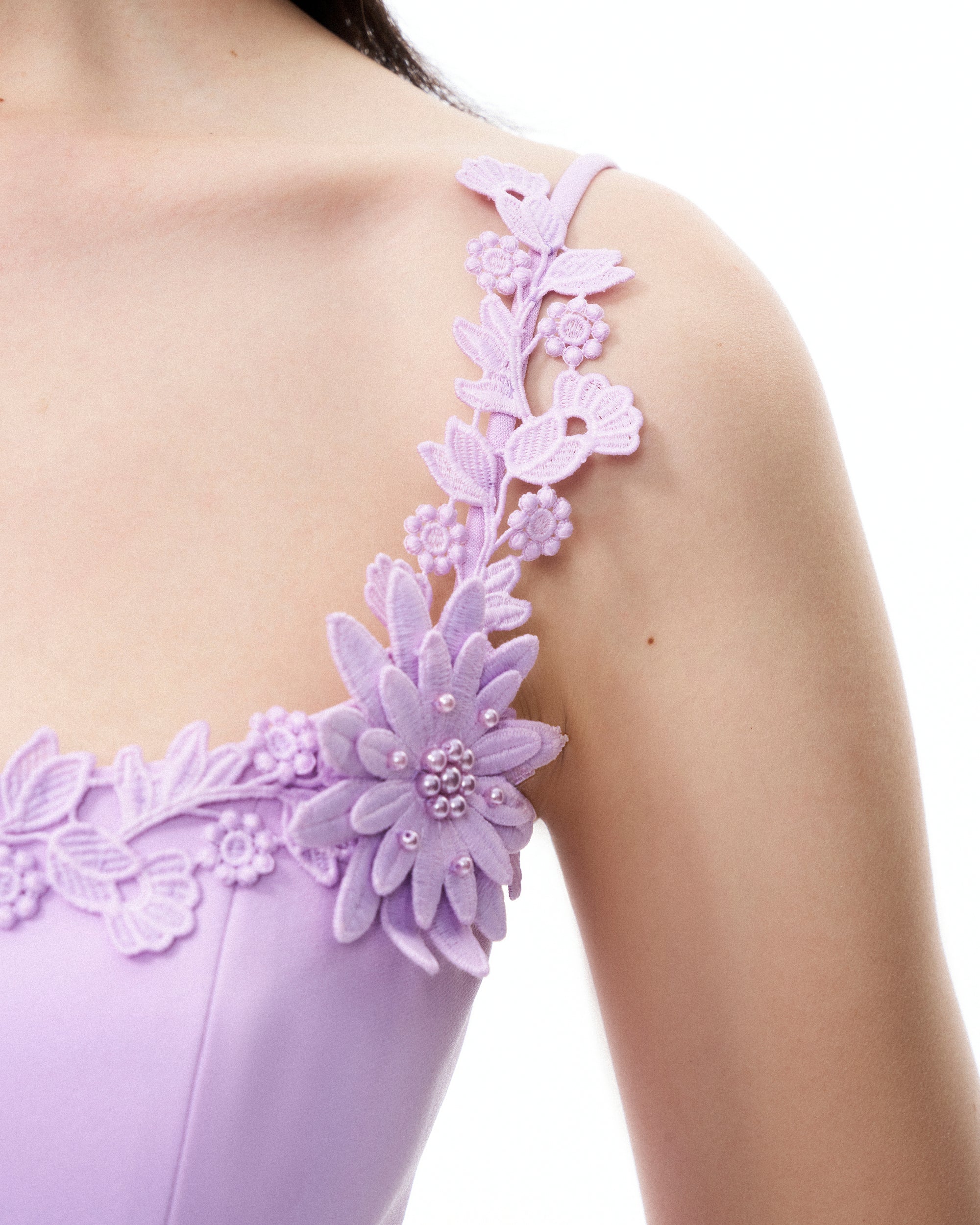 Mirabelle 3D Floral Mini Dress - Purple