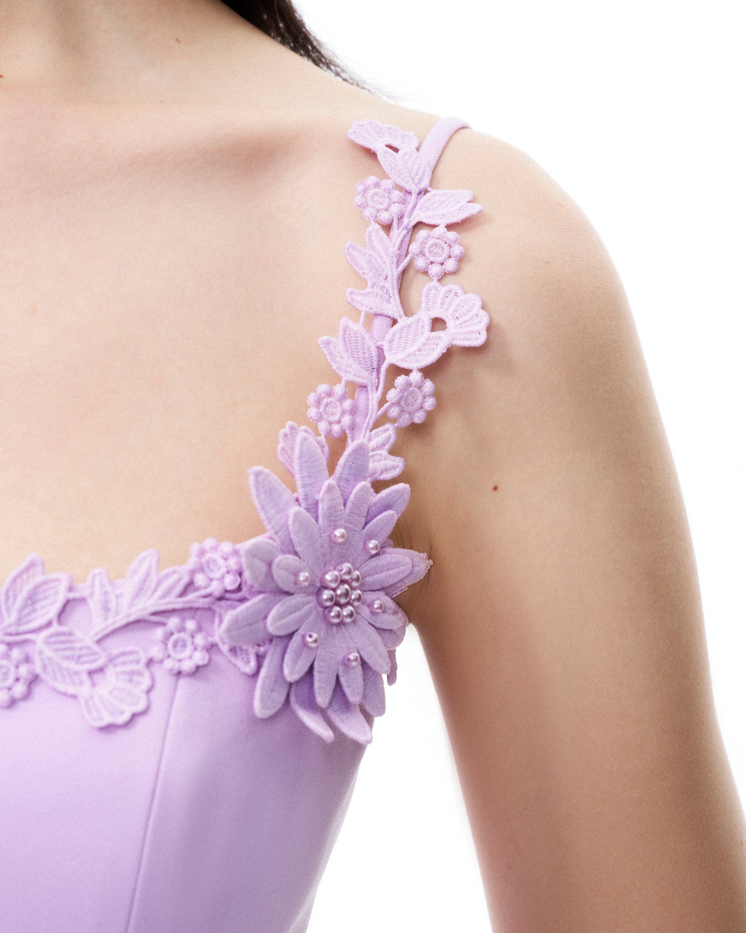 Mirabelle 3D Floral Mini Dress - Purple
