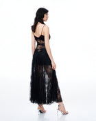 Indigo Floral Lace Dress - Black