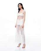 Fiorentina 3D Floral Lace Dress - White