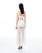 Fiorentina 3D Floral Lace Dress - White