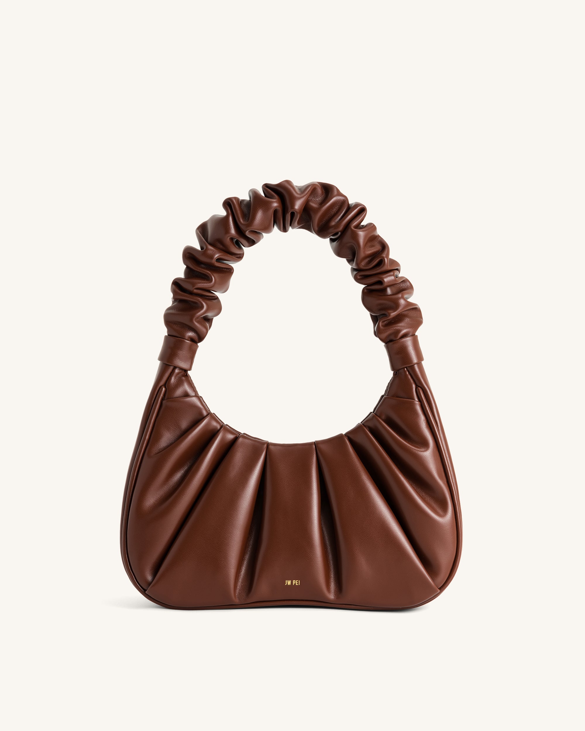 Gabbi Ruched Hobo Handbag - Umber