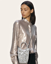 FEI Metallic Sequin Phone Bag - Silver