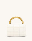 Kaia Bamboo Metal Handle Handbag - White