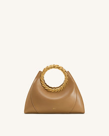 Amiya Leaf Handle Sculpture Bag - Brown