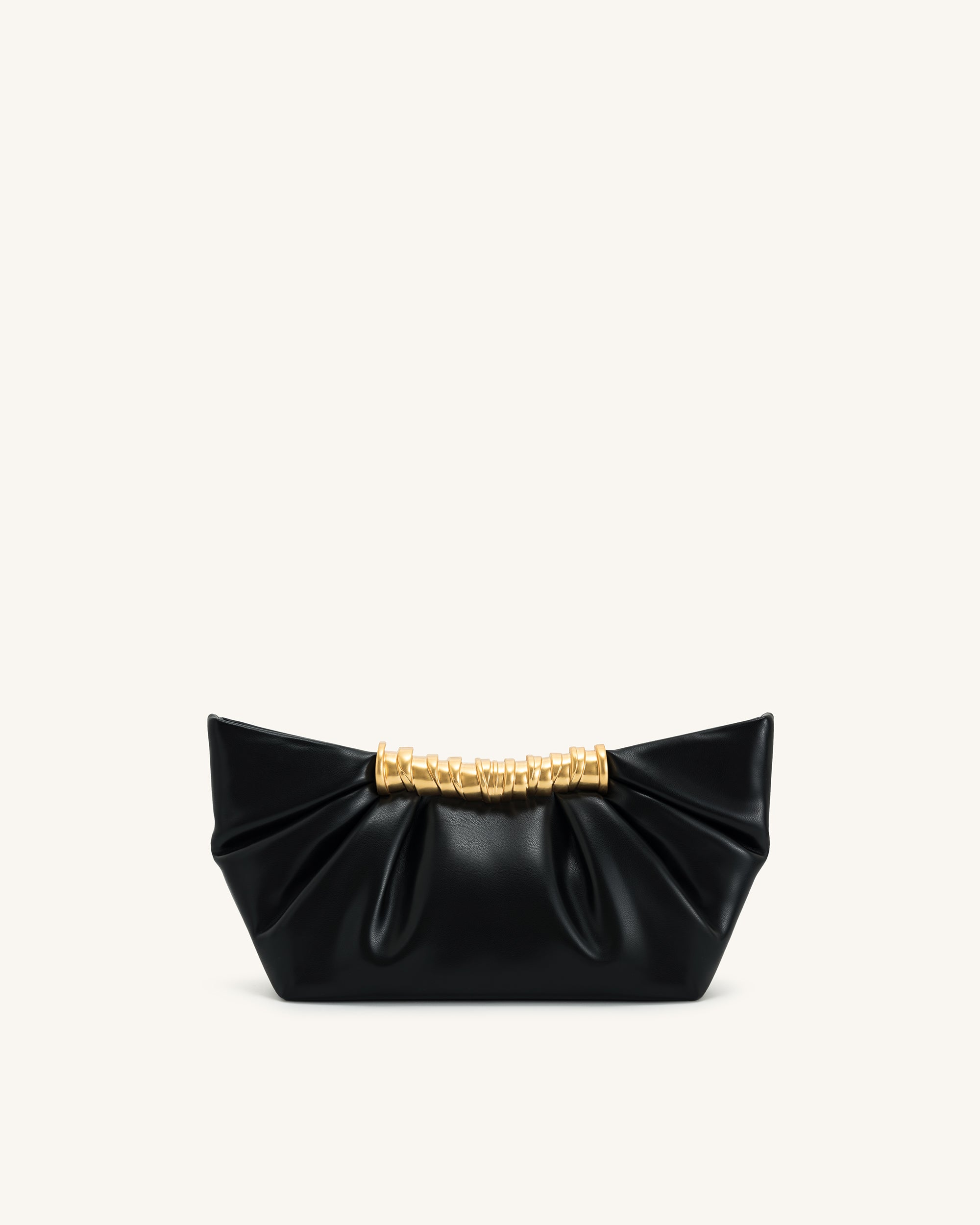 Leia Pleated Clutch - Black