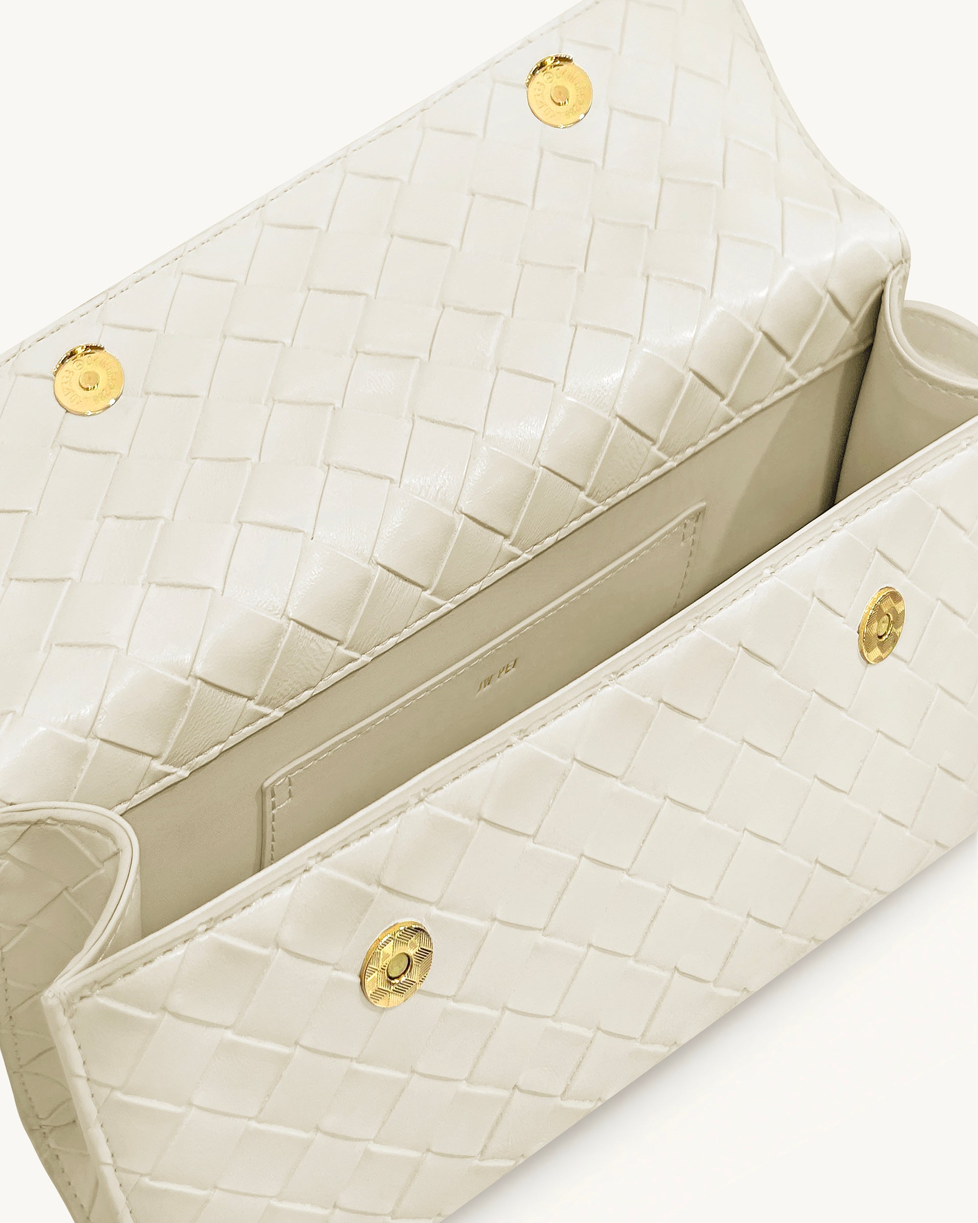 Keyla Weave Texture Top Handle Bag - White