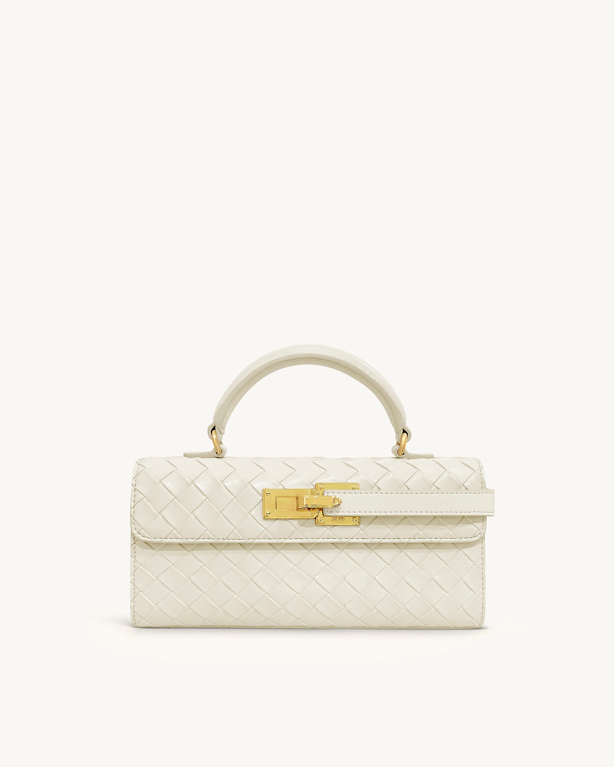 Keyla Weave Texture Top Handle Bag - White